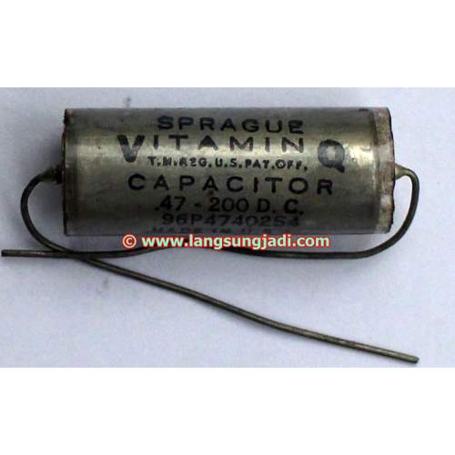 0.47uF 200V Sprague Vitamin Q paper in oil (PIO) capacitor, each